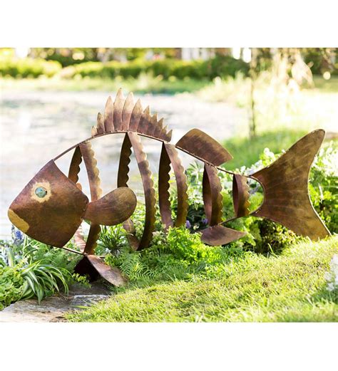 sheet metal fish art|metal fish yard art sculptures.